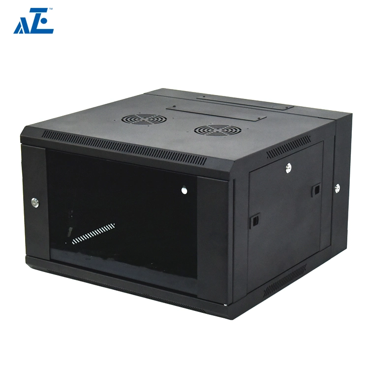 Aze 12u Wall-Mount Double-Section Hinged Swing-out Server Network Rack Cabinet with Locking Glass Door, 24-Inches Deep-Rwhe12u24